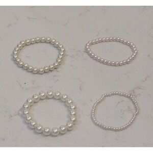 4 Beaded Stretch Bracelet Retro Quiet Luxury Twins Dressy Wedding Coquette